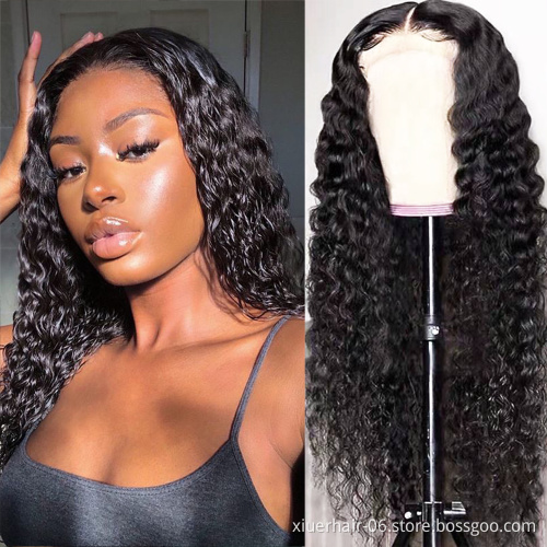 Cheap Preplucked Bleached Knots 13X6 Transparent 360 Lace Frontal Colored Curly Wigs Human Hair Lace Front With Baby Hair